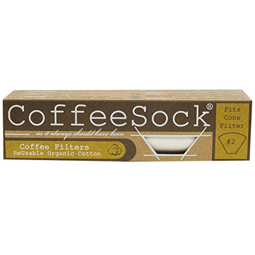 CoffeeSock ’The Original’ Reusable 100% Organic Cotton Coffee Filters - 2 pk Cone #2 Filters | Coffee Sock Cloth Drip 2 Coffee Filter | Organic Cotton Alternative - Zero-Waste & Eco-Friendly - C2 - Image 3