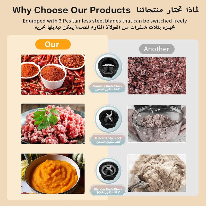 رويال ستار خلاط ROYALSTAR لتحضير العصائر والسموذي والميلكشيك والتوابل، قوة 800 واط، سعة 1.5 لتر، مزود بمطحنتين بسعة 350 مل لكل منهما، شفرات من الفولاذ المقاوم للصدأ، مناسب للاستخدام في المطابخ المنزلية والسكن الجامعي والمكاتب. - Image 4