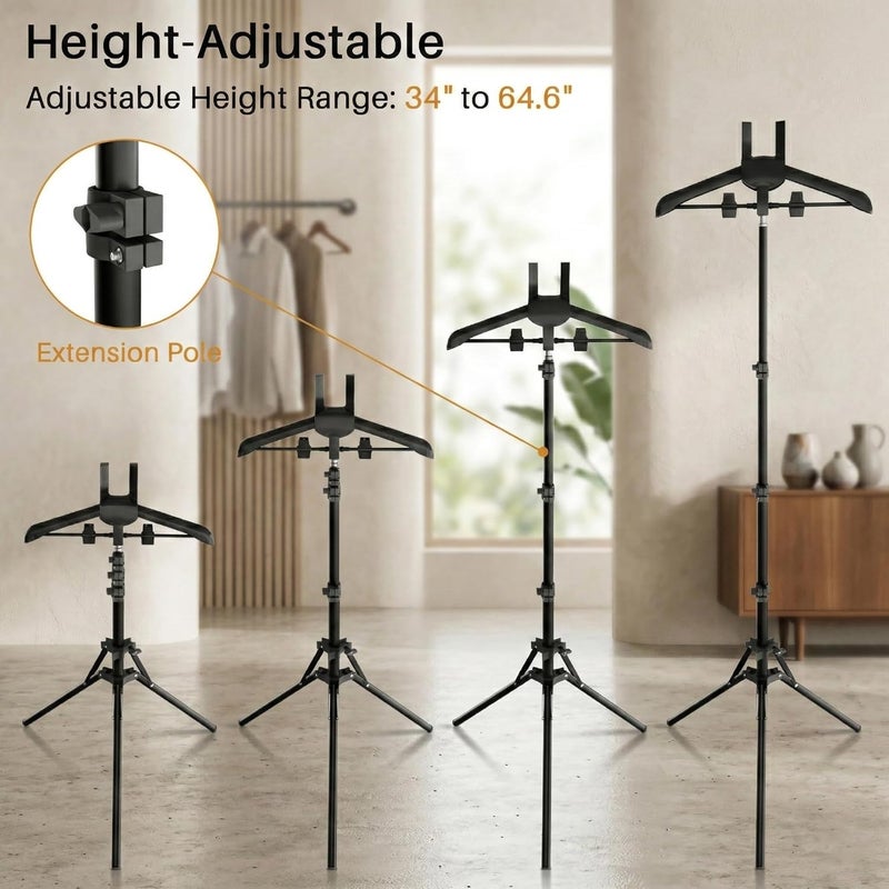 TONINT Adjustable Shirt Display Stand 32-65 Inch, T Shirt Display,Foldable Clothing Display Stand Mannequin Torso for Retail Vendors, Multi-Use Steamer Rack Stand for Clothes Garment - Image 2
