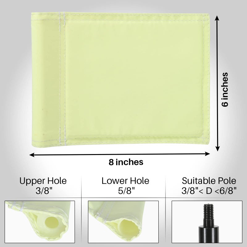 KINGTOP Fluorescent Glow Golf Flag Double Sided, Glow-in-the-dark Putting Green Flags for Yard, Novelty Backyard Light Storage Target Flag with Tube Insert, Mini Pin Flag Measure 8" by 6", 4-Pack - Image 4