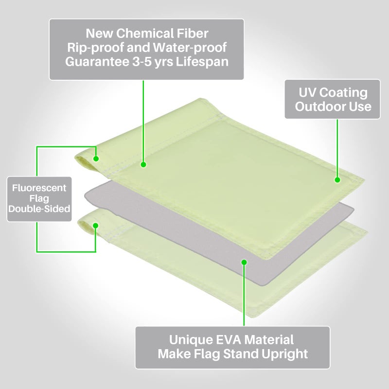 KINGTOP Fluorescent Glow Golf Flag Double Sided, Glow-in-the-dark Putting Green Flags for Yard, Novelty Backyard Light Storage Target Flag with Tube Insert, Mini Pin Flag Measure 8" by 6", 4-Pack - Image 2