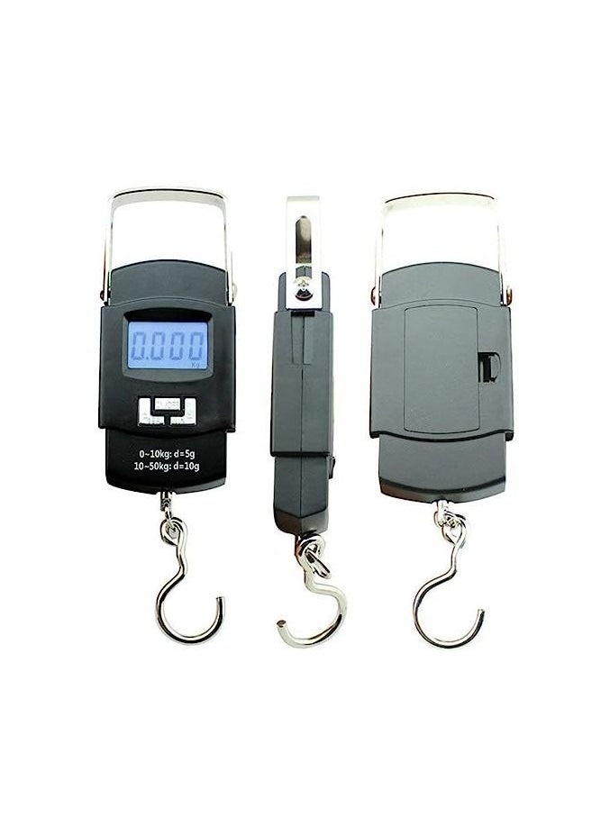 Generic - Portable Electronic Digital LCD Pocket Weighing Hanging Scale for Travel Luggage Weighing Scale from 10gm to 50kg, BLACK, M, Travel Accessories - Image 1
