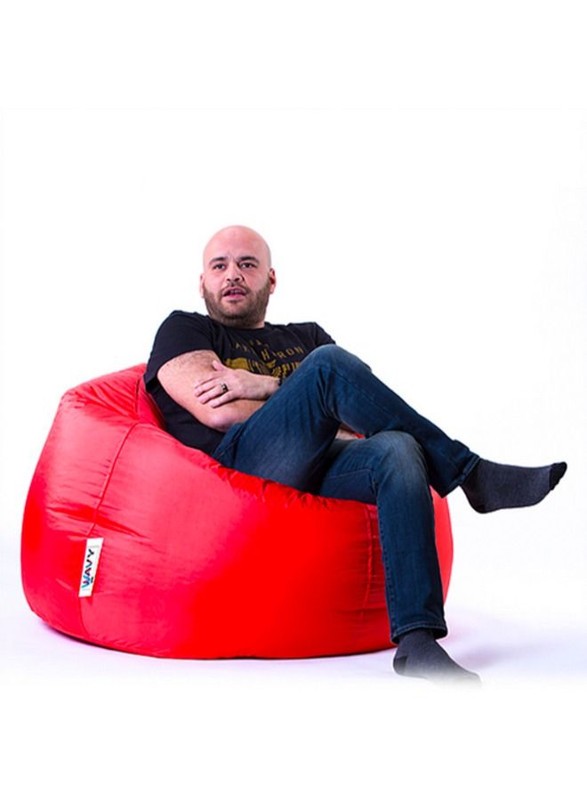 ويفي بين باج مقعد مريح دائري كبير باللون الأحمر - مقاوم للماء - Image 1