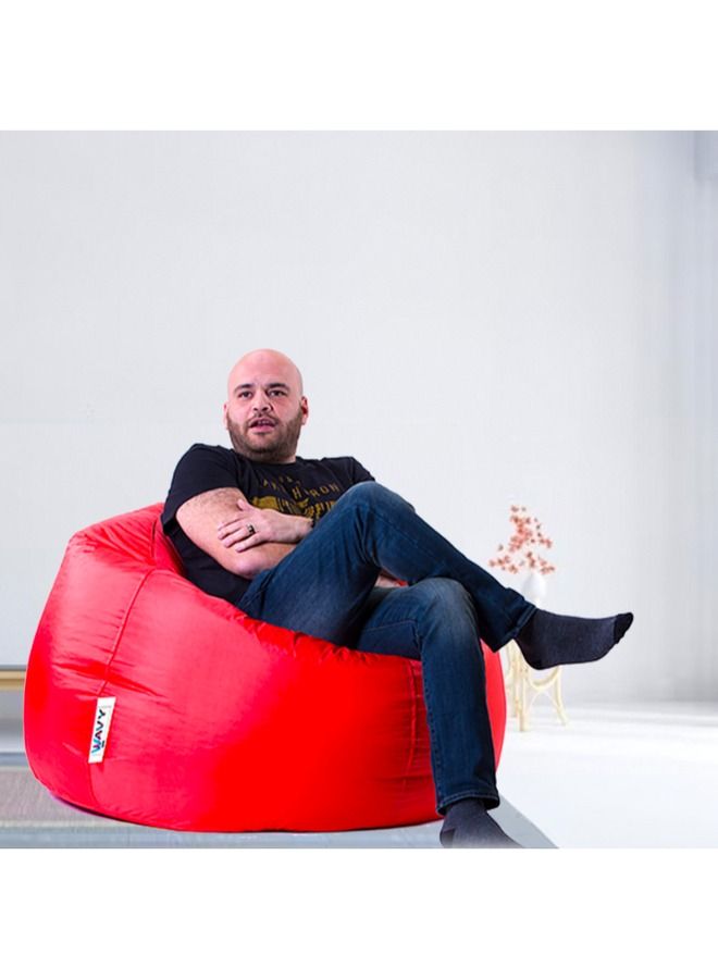 ويفي بين باج مقعد مريح دائري كبير باللون الأحمر - مقاوم للماء - Image 2