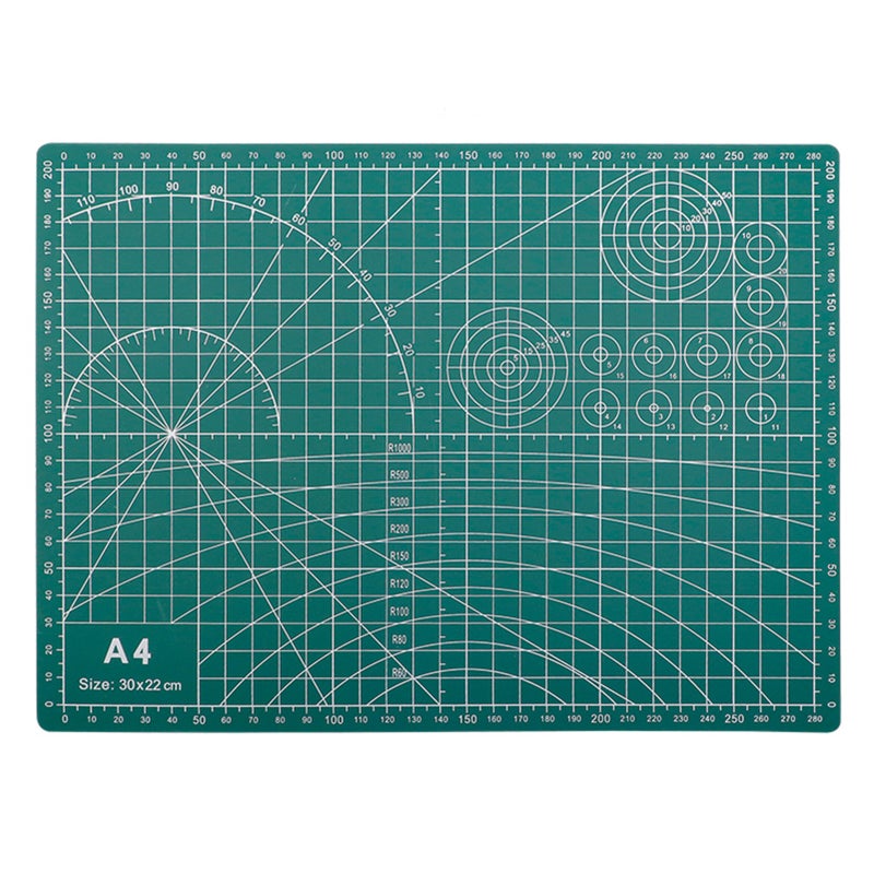 A4 Self Healing Cutting Mat Double-sided Non-slip PVC Cutting Board with Grid Lines Angles Design 3mm Thickness for Scrapbooking Art & Craft Projects - Image 1