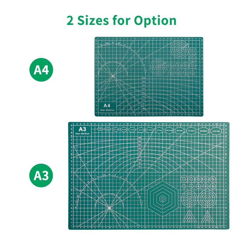 A4 Self Healing Cutting Mat Double-sided Non-slip PVC Cutting Board with Grid Lines Angles Design 3mm Thickness for Scrapbooking Art & Craft Projects - Image 5