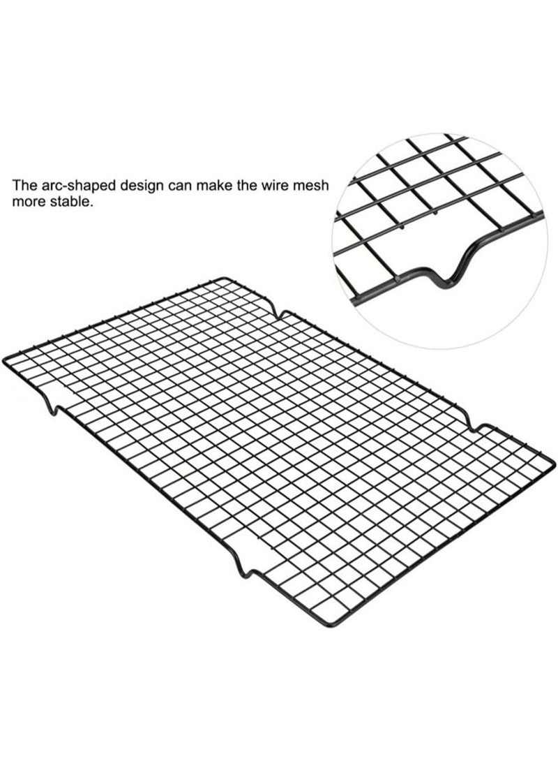 سوفام حامل تبريد 16*10 بوصة للخبز, الشواية الشبكة المعدنية الشواية الشواية الشواية الشبكة السلكية شبكة الطهي بالخارج, الشواية الشبكة المشوية مقابس سوداء - Image 5