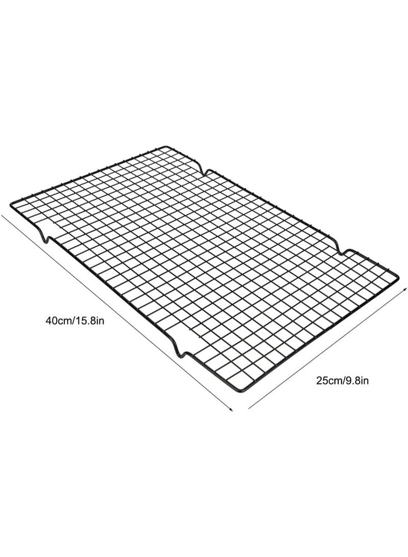سوفام حامل تبريد 16*10 بوصة للخبز, الشواية الشبكة المعدنية الشواية الشواية الشواية الشبكة السلكية شبكة الطهي بالخارج, الشواية الشبكة المشوية مقابس سوداء - Image 3