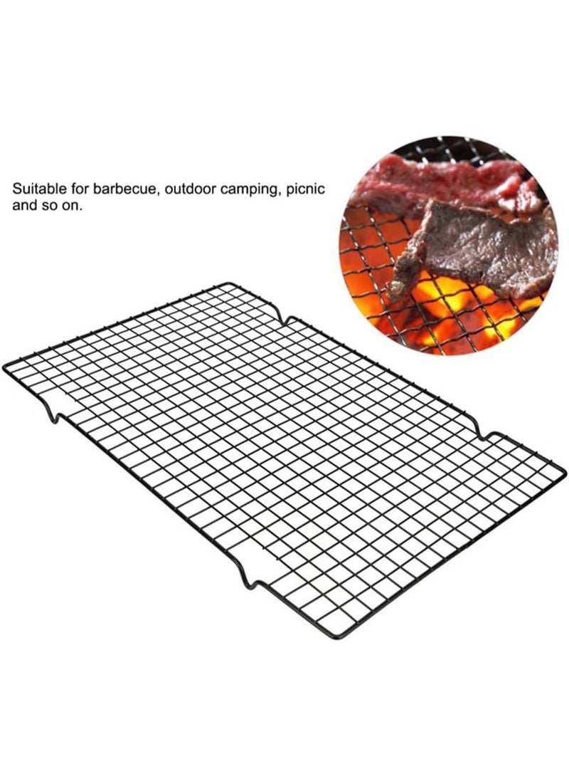 سوفام حامل تبريد 16*10 بوصة للخبز, الشواية الشبكة المعدنية الشواية الشواية الشواية الشبكة السلكية شبكة الطهي بالخارج, الشواية الشبكة المشوية مقابس سوداء - Image 4