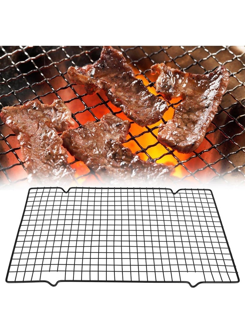 سوفام حامل تبريد 16*10 بوصة للخبز, الشواية الشبكة المعدنية الشواية الشواية الشواية الشبكة السلكية شبكة الطهي بالخارج, الشواية الشبكة المشوية مقابس سوداء - Image 2