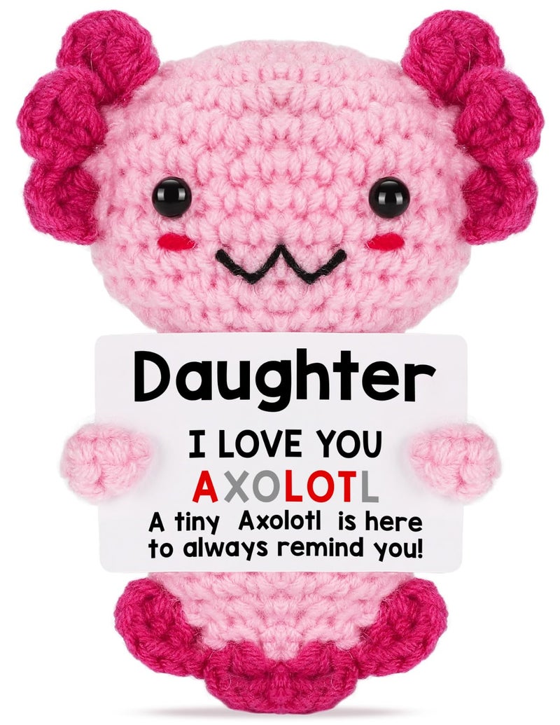 Weming Daughter Gifts from Mom Dad Crochet Axolotl Gifts from Mother Father Best for Birthday Mothers Day Christmas Stocking Stuffers Easter Essentials Valentines Graduation - Image 2