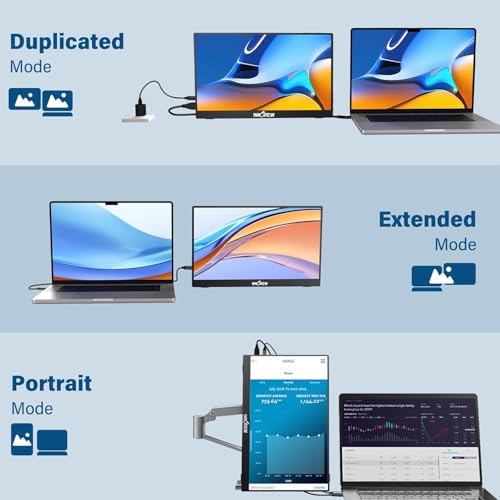 InnoView 15.6'' Portable Monitor for Laptop FHD 1080P USB-C Travel Monitors Built-in 90° Adjustable Stand Without Bag, HDR IPS Portable Laptop Monitor for MacBook PC Phone Xbox PS4/5 Switch - Image 3