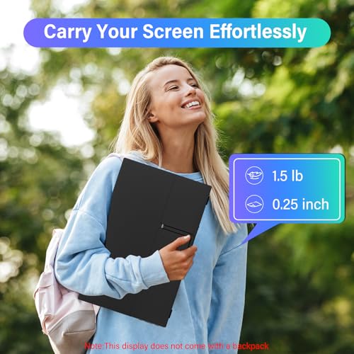 InnoView 15.6'' Portable Monitor for Laptop FHD 1080P USB-C Travel Monitors Built-in 90° Adjustable Stand Without Bag, HDR IPS Portable Laptop Monitor for MacBook PC Phone Xbox PS4/5 Switch - Image 5
