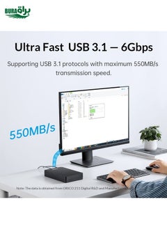 BURAQ ORICO HM25C3 2.5 inch USB3.1 Gen1 Type-C Hard Drive Enclosure, Plug:US Plug(Black)  - Image 4