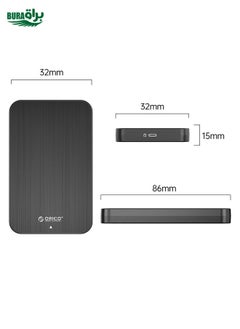 BURAQ ORICO HM25C3 2.5 inch USB3.1 Gen1 Type-C Hard Drive Enclosure, Plug:US Plug(Black)  - Image 2