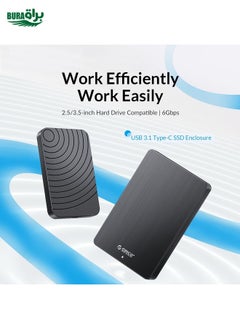 BURAQ ORICO HM25C3 2.5 inch USB3.1 Gen1 Type-C Hard Drive Enclosure, Plug:US Plug(Black)  - Image 3