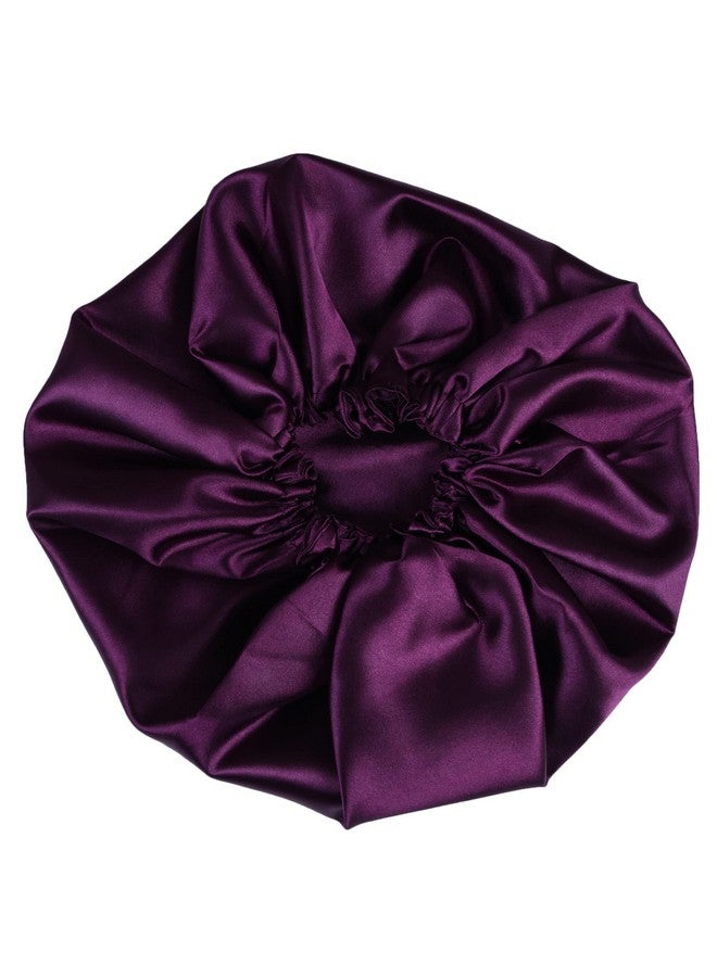 NNR Satin Silk Premium Hair Bonnet Double Layered Elastic Sleeping Cap for Women and Girls - Pack of 1 - Wine 1 - Image 2
