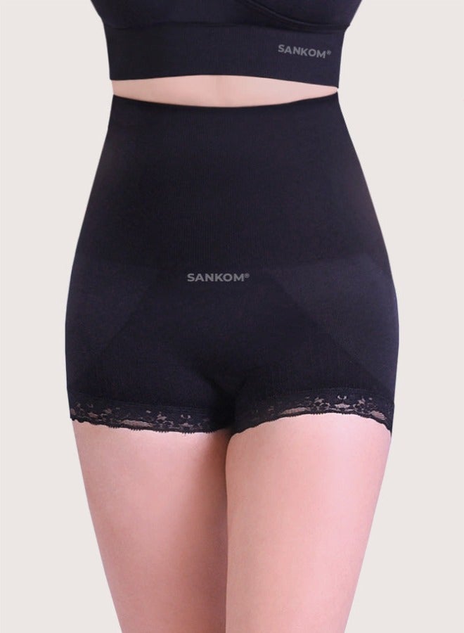 Sankom Patent Premium Brief is a High Waist shapewear that supports your back, shapes your waist, and helps improve posture. Made with breathable, soft fabric for all day comfort. It offers tummy control, a slimming fit. - Image 3