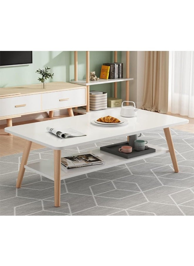 ATM Modern Scandinavian-Style Coffee Table with Storage Shelf - 60x100x42 cm  - Image 1