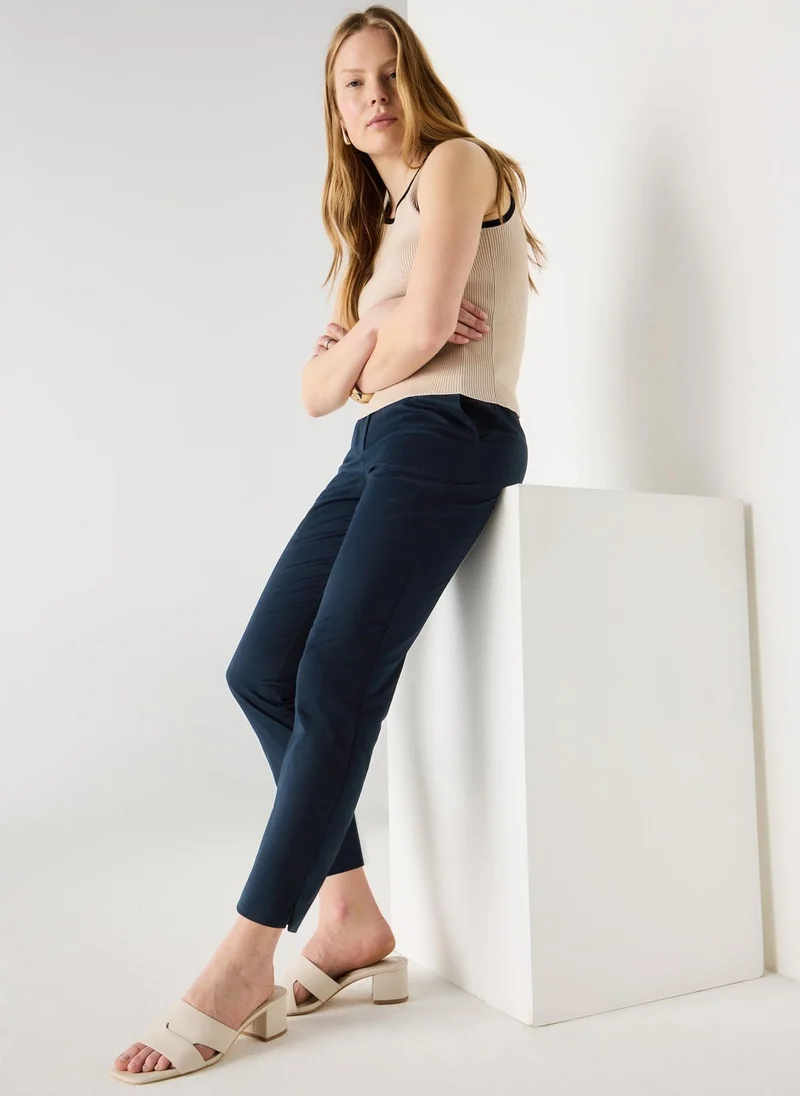 ماتلان Et Vous Navy Ankle Grazer Slim Fit Trousers