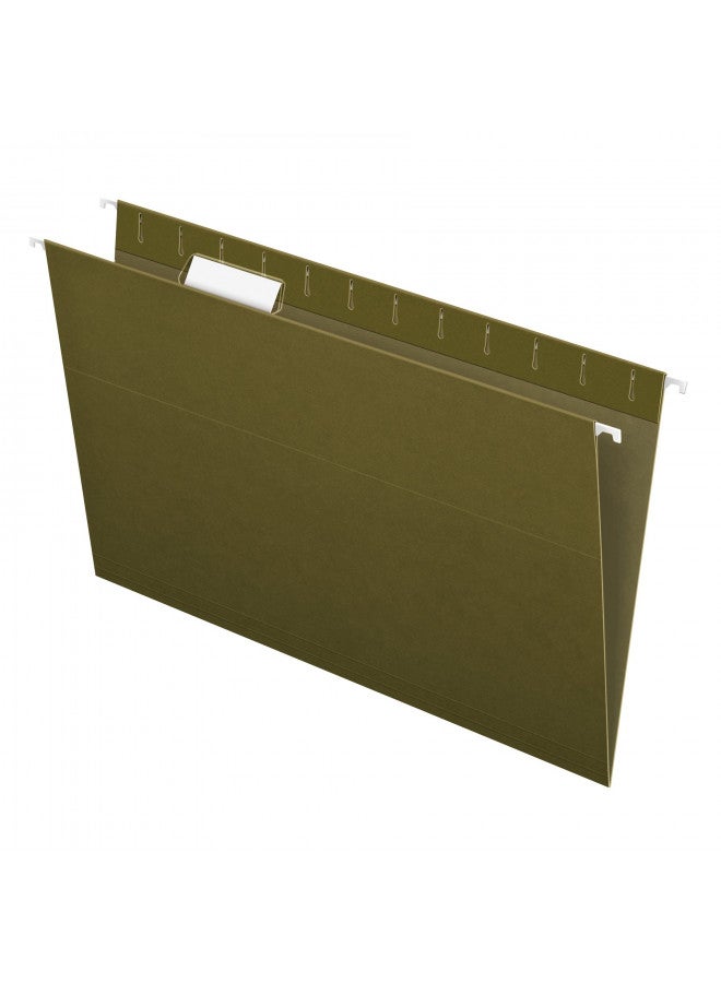 Pendaflex Recycled Hanging Folders, Legal Size, Standard Green, 1/5 Cut, 25/BX (81622) - Image 1