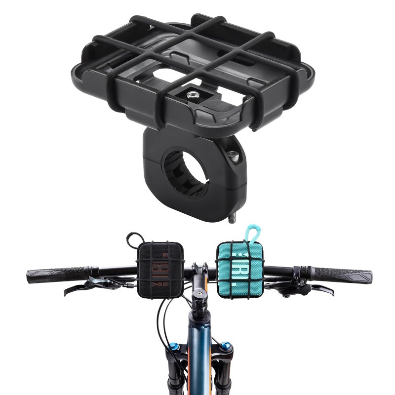 YipuVR Bike Speaker Mount Holder for JBL GO 4/3/2, Universal Handlebar Mounted Speaker Bracket with Elastic Silicone Grille - Image 1