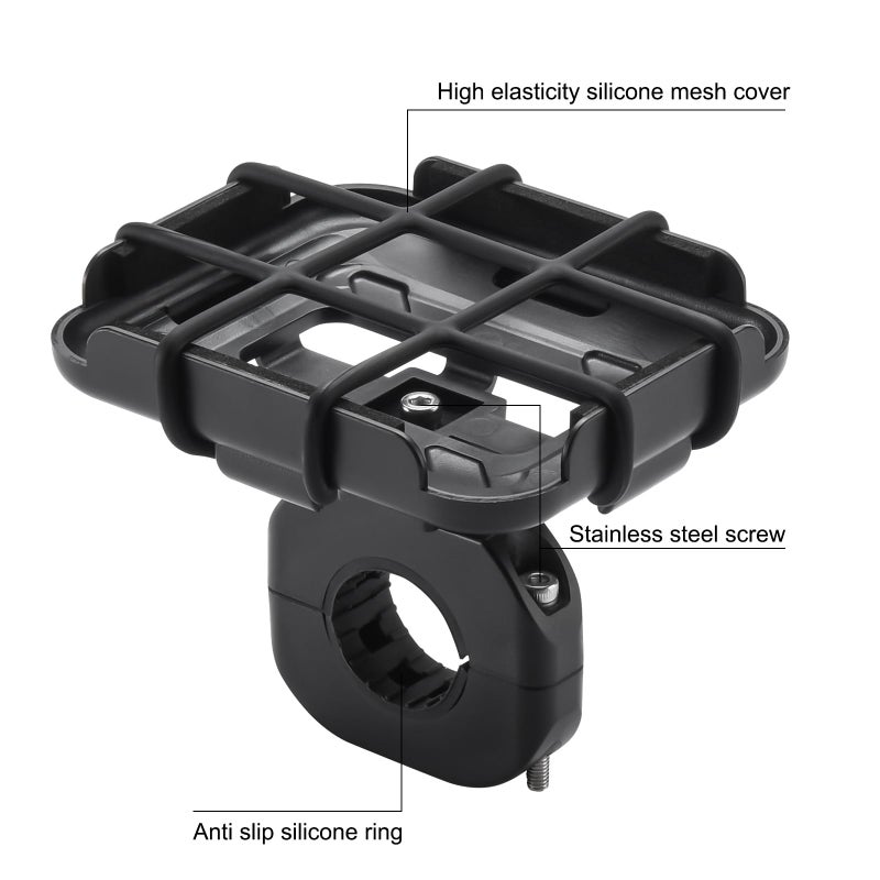 YipuVR Bike Speaker Mount Holder for JBL GO 4/3/2, Universal Handlebar Mounted Speaker Bracket with Elastic Silicone Grille - Image 3