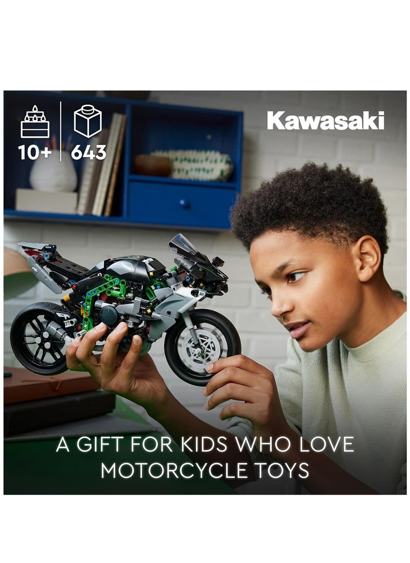 LEGO Technic Kawasaki Ninja H2R Motorcycle 42170 Building Blocks Toy Car Se (643 Pieces)