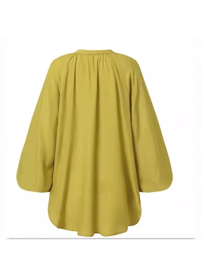 VUELO Muslim New Artistic Collar Shirt Women's Elegant Commuter Loose Solid Color Long Sleeve All-matching Top - Image 5