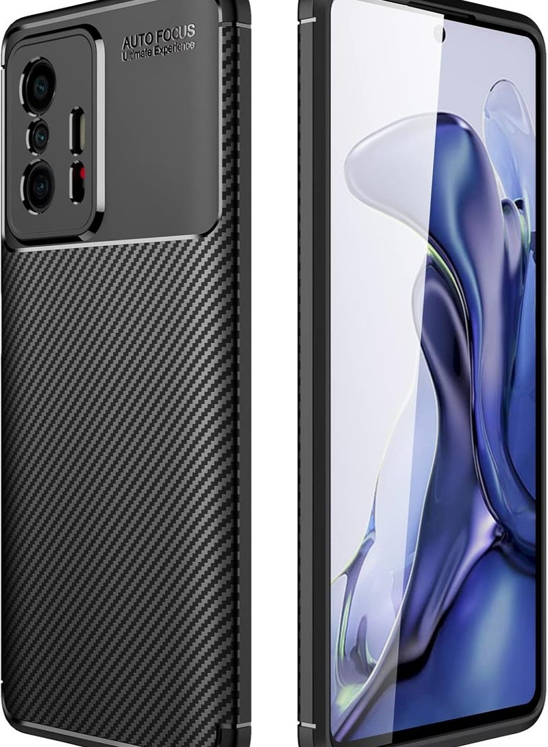 أوتو فوكس جراب حمايه سيليكون تصميم1 مقاوم للصدمات حمايه للكاميرا متوافق مع xiaomi 11t / 11t pro (اسود) - Image 1
