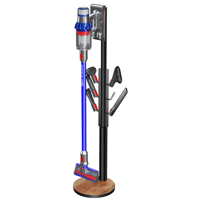 XIGOO XIGOO Docking Station Holder Freestanding Vacuum Stand Rack Compatible with V15 Detect V11 V10 V8 V7 V6 Cordless Vacuum Cleaners Floor Docking Station Metal Organizer Bracket with 6 Hooks 