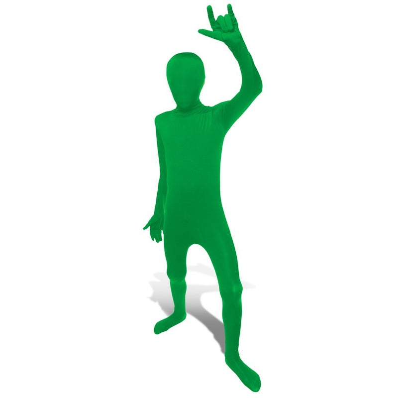 Morphsuits Green Bodysuit Costume for Kids Green Screen Suit for Kids Body Suit for Child Fun Halloween DressUp Small