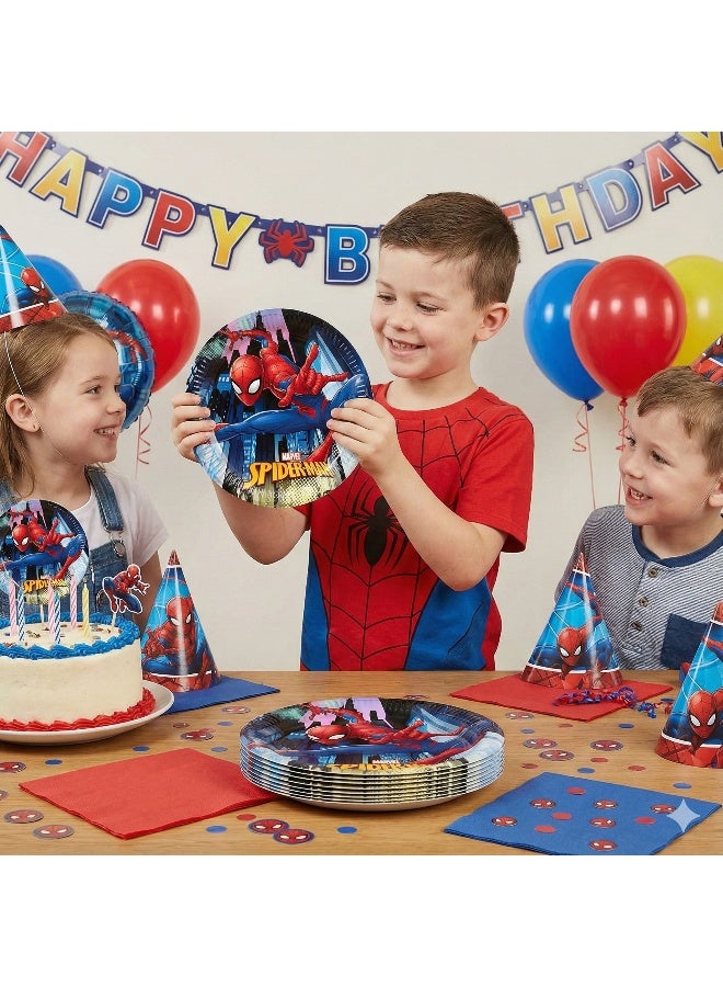 Procos Ciao Spiderman Team Up Paper Plates 20 cm – Set of 8 | Marvel Spiderman Birthday Party Plates | Strong Disposable Tableware for Kids’ Party, Picnic & Celebration - Image 3