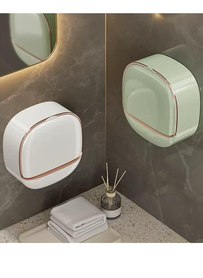 A wall-mounted soap holder with a flip-up design that drains water, giving an elegant look to the bathroom - Image 2