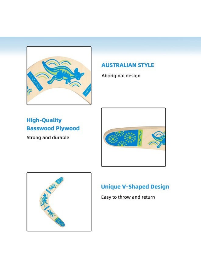 Inborntrait Boomerang for Kids 2 Pack, Australia Style Wooden Handmade Boomerangs, V-Shaped Returning Boomerangs for Ages Above 10 Years Old Kids and Adult (Blue and Light Brown) - Image 5