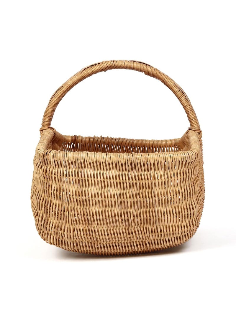 Habere India-All the Cultures Fabricating India Habere IndiaAll the Cultures Fabricating India Bamboo Basket for Storage Bamboo Tray Bamboo Basket Bathroom Bamboo Storage Baskets for Wardrobe With Top Handle Large 37 x 20 x 20 CM  - Image 2