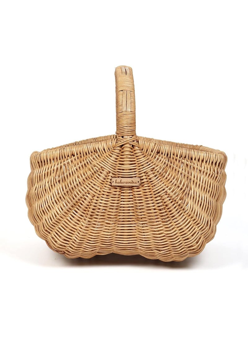 Habere India-All the Cultures Fabricating India Habere IndiaAll the Cultures Fabricating India Bamboo Basket for Storage Bamboo Tray Bamboo Basket Bathroom Bamboo Storage Baskets for Wardrobe With Top Handle Large 37 x 20 x 20 CM  - Image 3