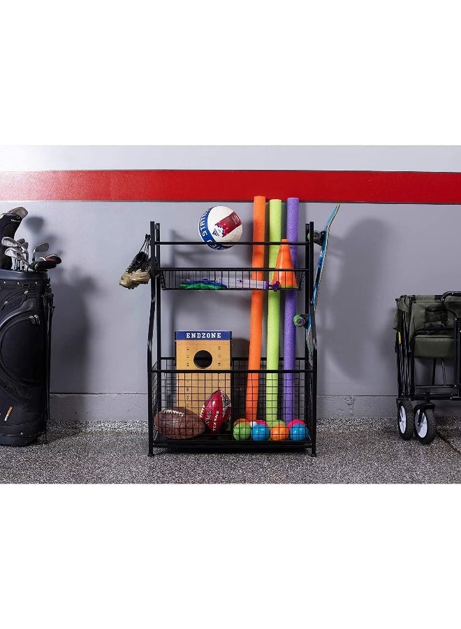 Homesmiths Homesmiths Garage Storage with Baskets & Hooks for Sports Gear, Toys for Indoor & Outdoor Use - Image 5
