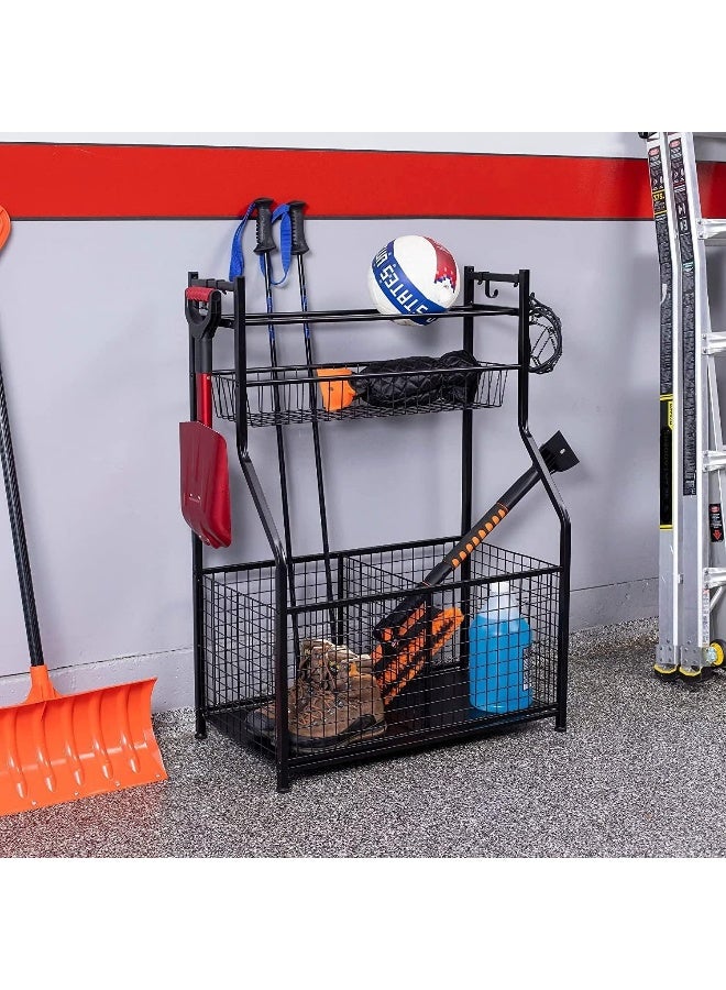 Homesmiths Homesmiths Garage Storage with Baskets & Hooks for Sports Gear, Toys for Indoor & Outdoor Use - Image 4