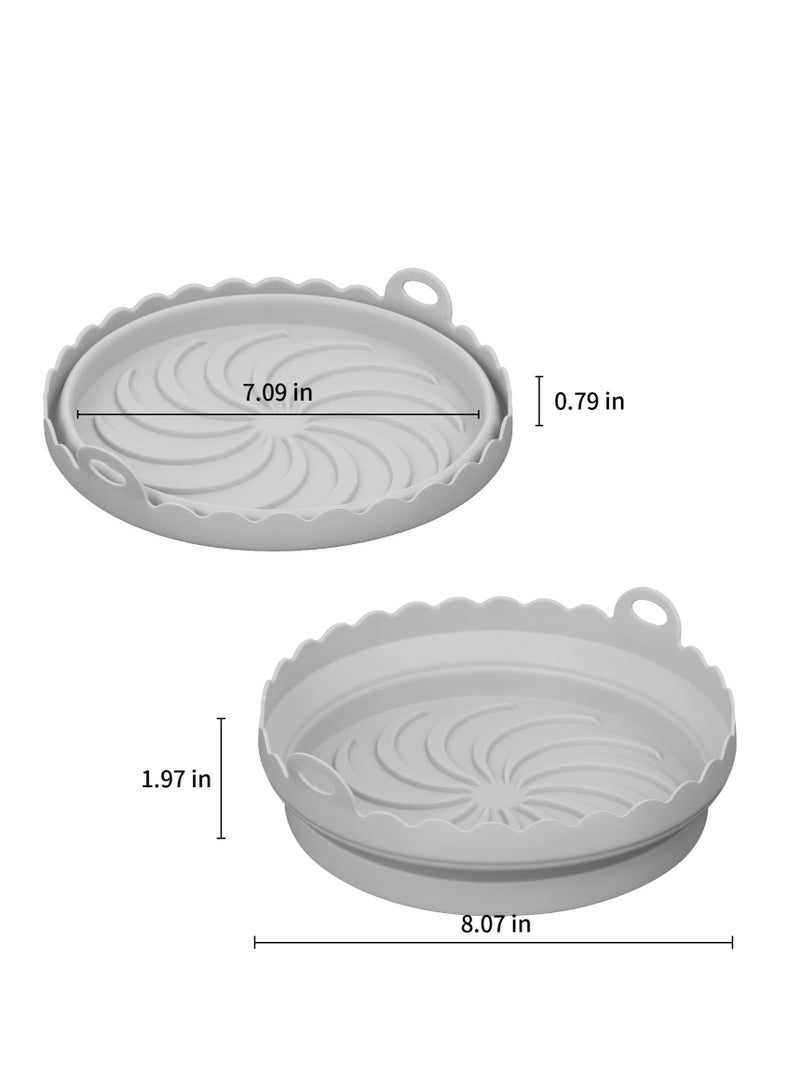 Zikra Air Fryer Silicone Pot, Air Fryer Liners Round Baking Pan for Microwave Oven Roaster Reusable Airfryer Accessories Silicone Cake Pan DIY Pizza Nonstick Bakeware Kitchen Baking Supplies(2-Pack) - Image 2