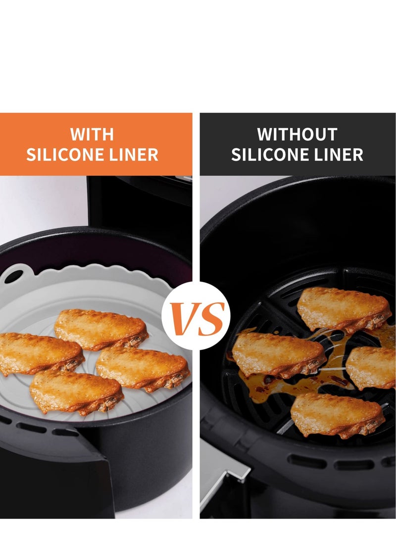 Zikra Air Fryer Silicone Pot, Air Fryer Liners Round Baking Pan for Microwave Oven Roaster Reusable Airfryer Accessories Silicone Cake Pan DIY Pizza Nonstick Bakeware Kitchen Baking Supplies(2-Pack) - Image 4