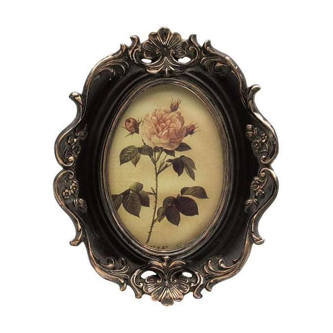 CISOO Vintage 4x6 Oval Picture Frame Antique Photo Frame Table Top Display and Wall Hanging Retro Home Decor Ornate Photo Gallery Art Black and Gold