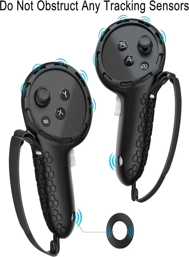AMZDM Controller Grips for Meta Oculus Quest 3 Grip Covers for VR Controllers Straps Adjustable Knuckle Straps Protector with Thumbstick Covers,1 Pair,Beige - Image 3