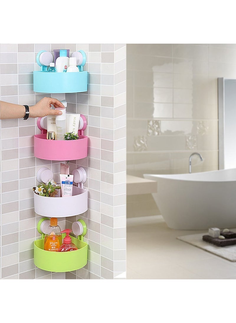 divinezon - divinezon Bathroom Corner Shelf Shower Mounted Cosmetic Storage Plastic Holder (Multicolour, dvz_Matx-Triangle Shower Corner Caddy) - Image 1