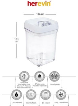 HEREVIN 6-Piece Square 1.1 Lt Food Legume Storage Container Spice Dowry Set-White-25 Pieces Labeled  - Image 4