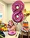 IWERP Pink 8 Balloon Number Balloons 40 Inch 8th Birthday Decorations for Girls Birthday Balloons Pink Party Supplies Number 8 Balloon - Image 4