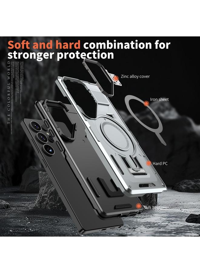 S-TOP Case For Samsung Galaxy A25 5G Shield Hollow Frame Holder MagSafe Phone Case - Image 5