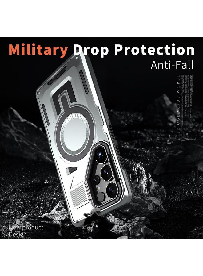 S-TOP Case For Samsung Galaxy A25 5G Shield Hollow Frame Holder MagSafe Phone Case - Image 4