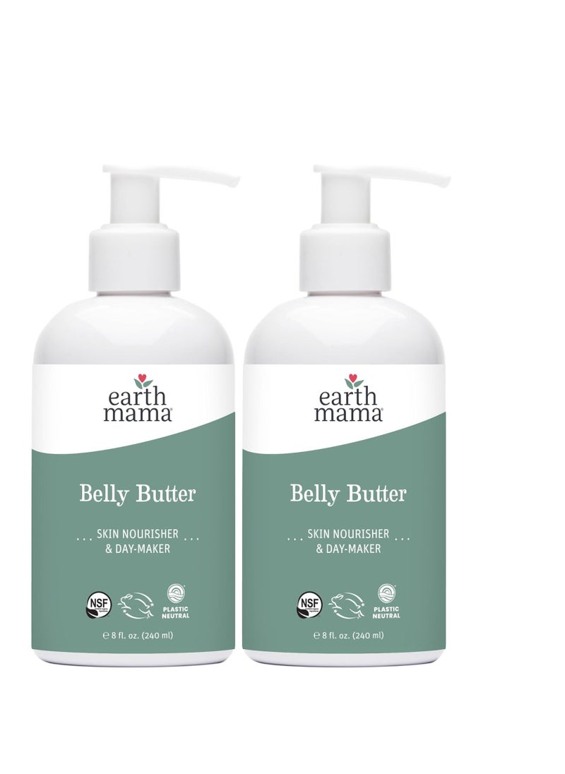 Earth Mama Earth Mama Belly Butter, Maternity Moisturizer for Dry Skin | Lotion for Pregnancy and Postpartum Recovery Self Care, Body Cream with Aloe, Fragrance Free, 8-Fluid Ounce (2-Pack)  - Image 1