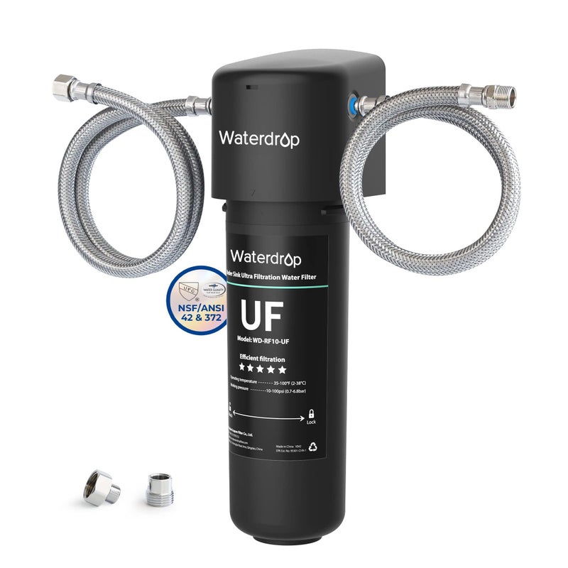 Waterdrop Waterdrop 10UA-UF 0.01 μm Ultra Filtration Under Sink Water Filter for Baçtёria Reduction, Reduces Lead, Chlorine, Bad Taste & Odor, 8K Gallons, Direct Connect to Kitchen Faucet, USA Tech - Image 1